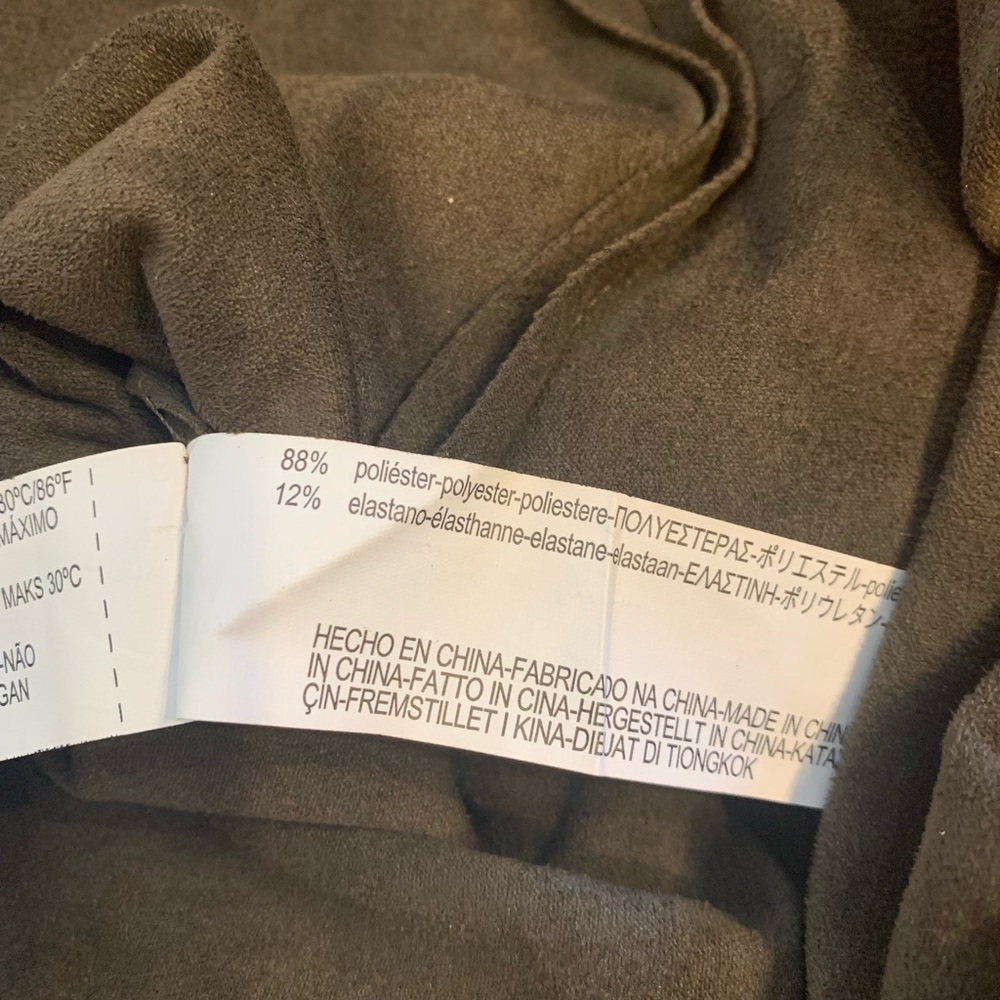Zara Faux Suede Dark Green Shirt - Picture 6 of 7
